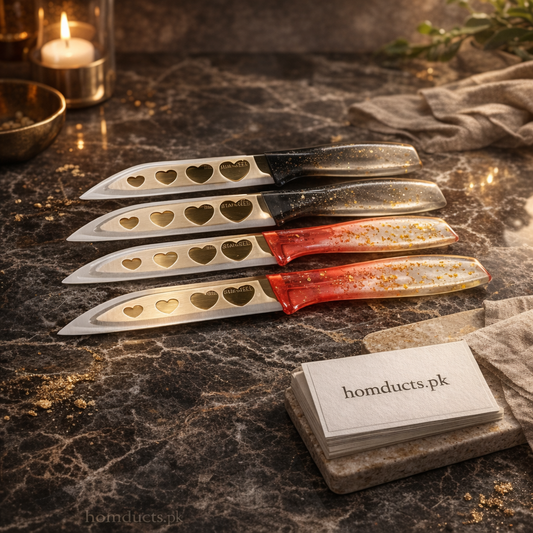 🔪 Luxury Gold Heart-Cut Paring Knife Set (3-Piece) – Stainless Steel