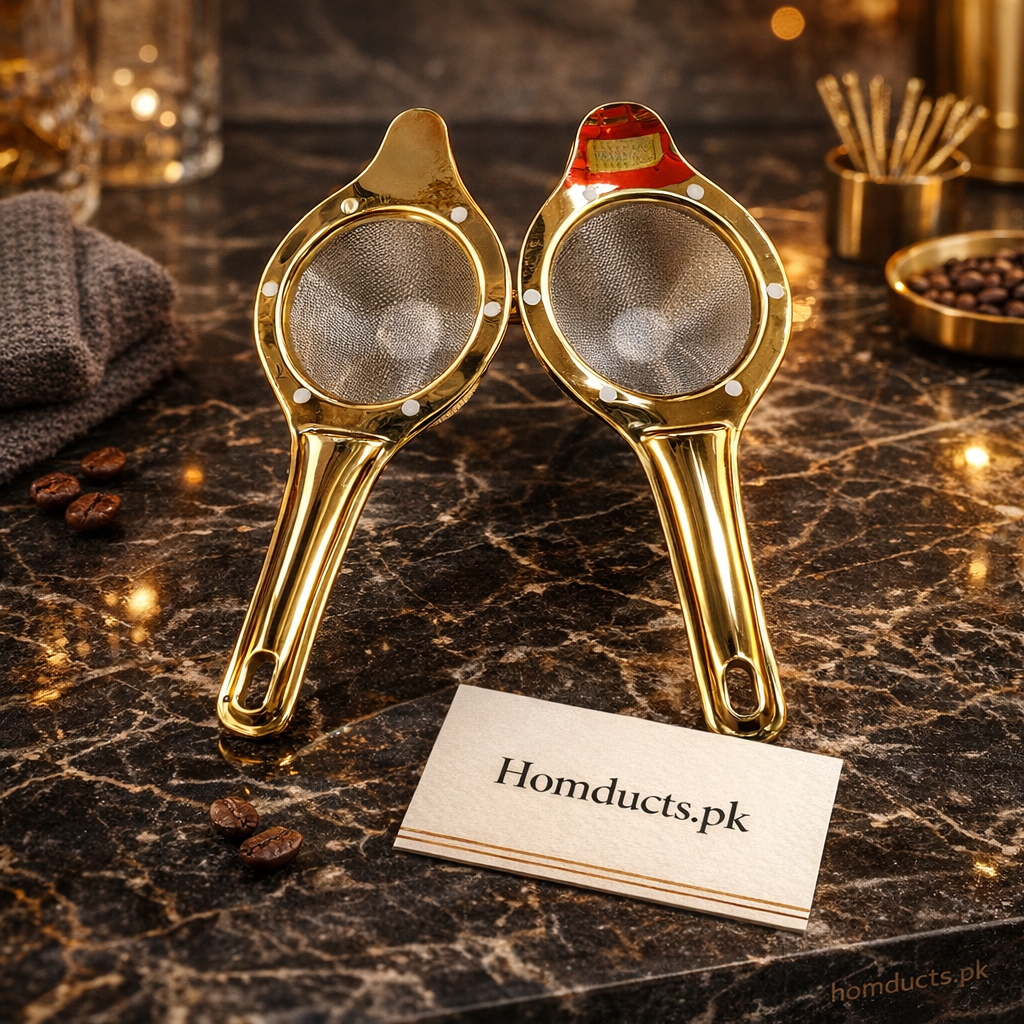 Luxury Gold Stainless Steel Tea Strainer | Fine Mesh Tea & Coffee Filter – Small & Large (Sold Separately)