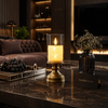 Luxury LED Candle Lamp with Glass Cover – Elegant Decorative Table Accent
