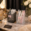 Luxury Acrylic Makeup Brush Organizer with Bow Design – Elegant Vanity Storage Holder