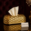 Luxury Gold-Plated Tissue Box Holder – Elegant Decorative Accent for Living Room & Bedroom