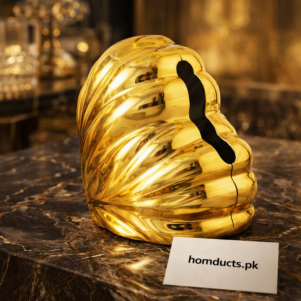 Luxury Shell-Inspired Tissue Holder | Gold & Silver Decorative Tabletop Tissue Box – Homducts.pk