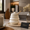 Premium Honey Pot with Wooden Dipper – Elegant Kitchen Storage Jar (1 Pc)