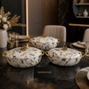 Luxury Marble Finish Hotpot Set with Lid – Premium Insulated Serving Hotpots (3 Pcs Set)