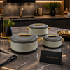 Luxury Insulated Hot Pot Set with Lid – Premium Serving Casserole Set (3 Pcs)