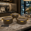 Luxury Insulated Hot Pot Set with Lid & Handles – Premium Serving Casserole Set (3 Pcs)