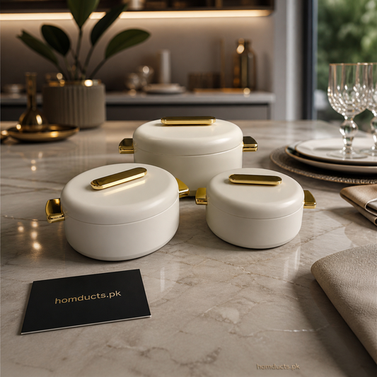 Luxury Insulated Hot Pot Set – Premium Serving Casserole Set (3 Pieces)