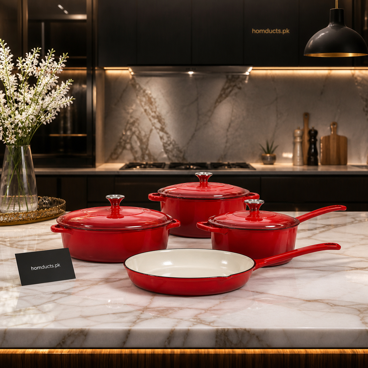 Luxury Enamel Cast Iron Cookware Set – Premium Kitchen Essentials Collection