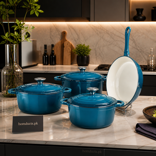 Luxury Enamel Cookware Set – Premium Kitchen Pots & Frying Pan Collection
