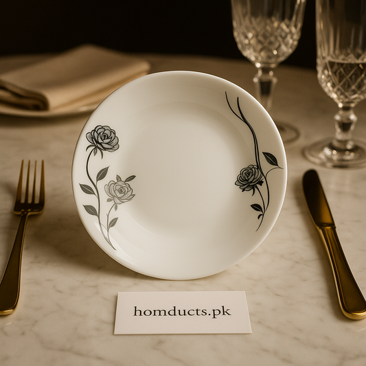 Elegant Floral Quarter Plate Set – 6 Pcs