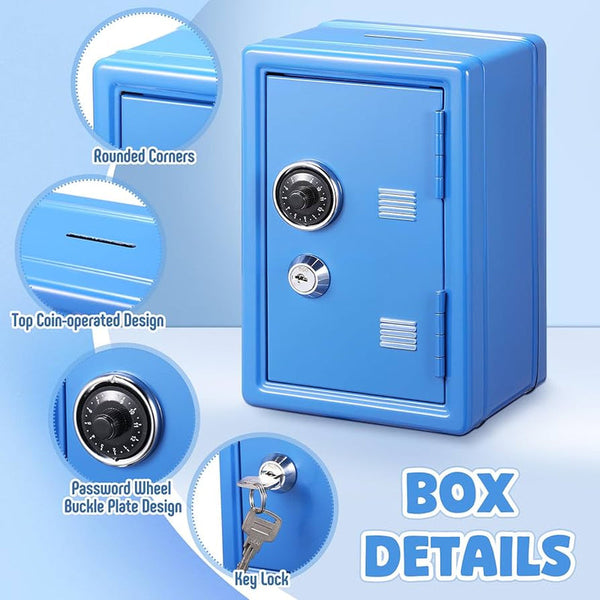 Luxury Compact Mini Safe Box – Secure Cash & Jewelry Storage Organizer for Home & Office