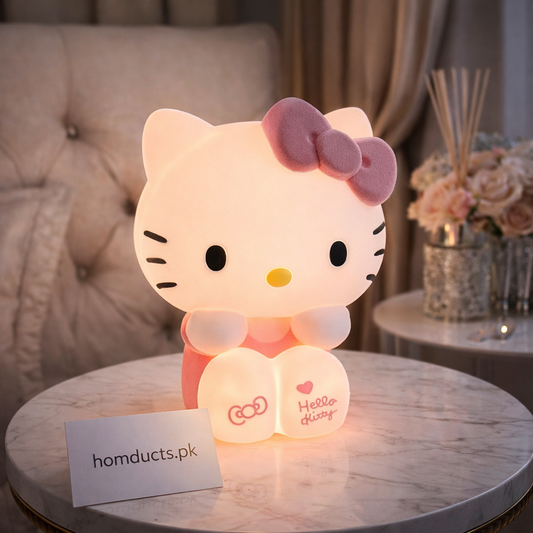 Kawaii Hello Kitty Silicone Night Light – Soft Warm Glow, Touch Control, USB Rechargeable