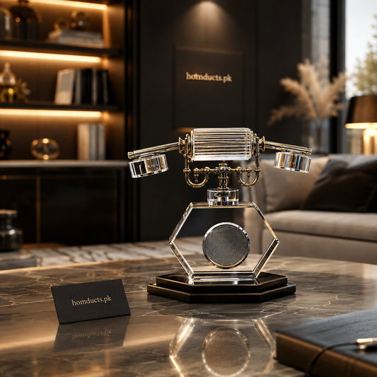 Luxury Crystal Vintage Telephone Decorative Showpiece for Modern Home Décor & Executive Table Styling