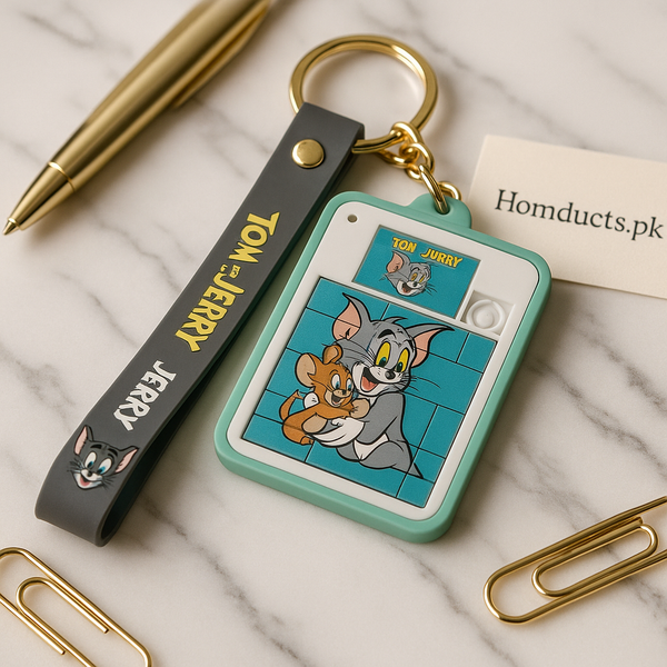 Cartoon Character Puzzle Keychain Set – Tom & Jerry, Kuromi & Hello Kitty