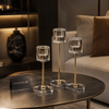 Luxury Modern Crystal Candle Holder Set With Gold Stand Decorative Table Centerpiece for Living Room Bedroom Dining & Home Décor – 3 Pcs Set