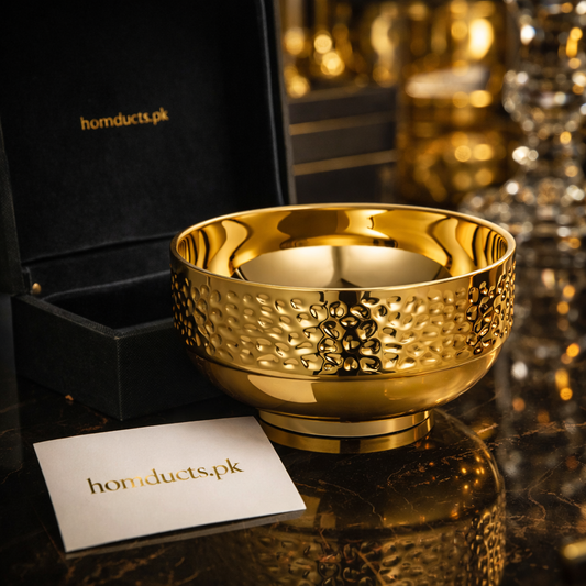 Luxury Hammered Gold Serving Bowl – Premium Decorative & Dining Bowl | Homducts.pk
