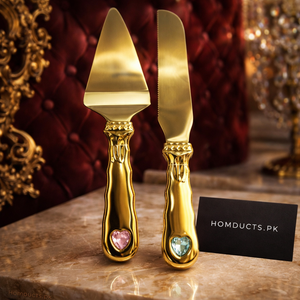 Luxury Gold 2-in-1 Cake Server & Knife Set – Premium Stainless Steel Dessert Serving Tools