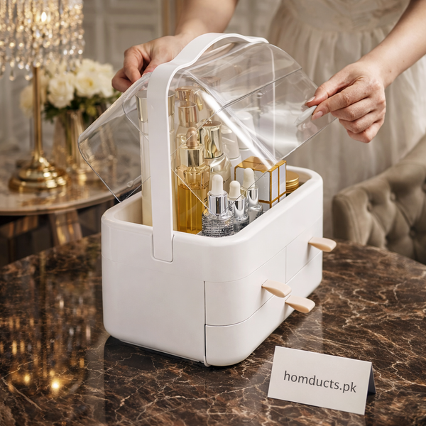 Acrylic Double Door Cosmetic Organizer