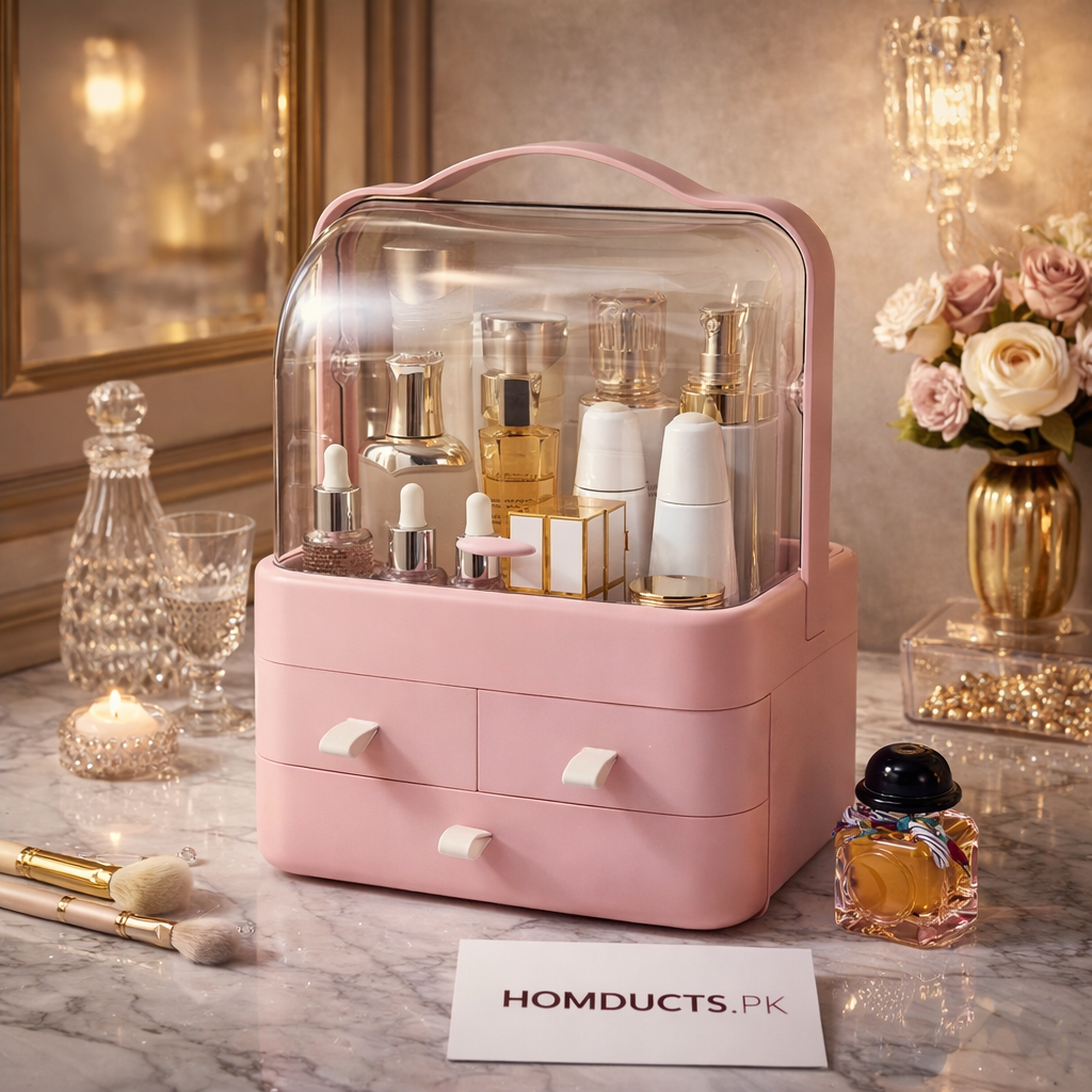 Acrylic Double Door Cosmetic Organizer