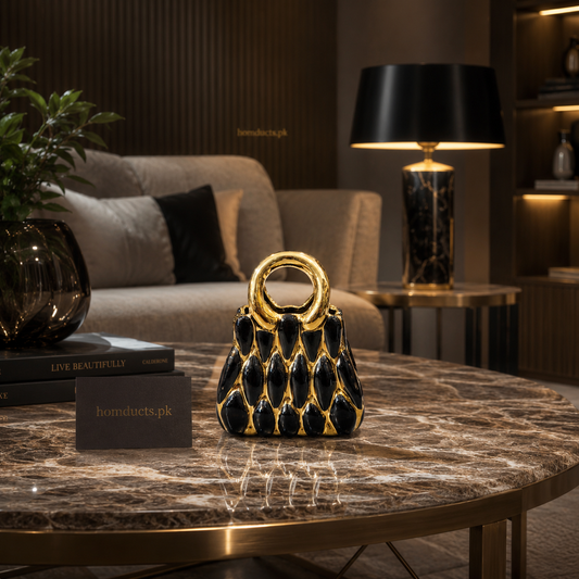 Premium Luxe Ceramic Handbag Sculpture Decorative Accent for Modern Home Decor