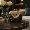 Luxury Ribbed Decorative Accent Vase for Modern Home Decor & Elegant Table Styling