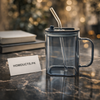 Luxury Transparent Sipper Mug with Straw & Handle – 360ml | Homducts.pk