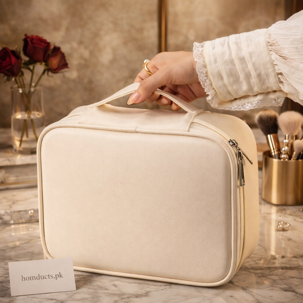 Luxury Travel Makeup Organizer Case – Premium Cosmetic Storage Bag for Skincare & Beauty Essentials