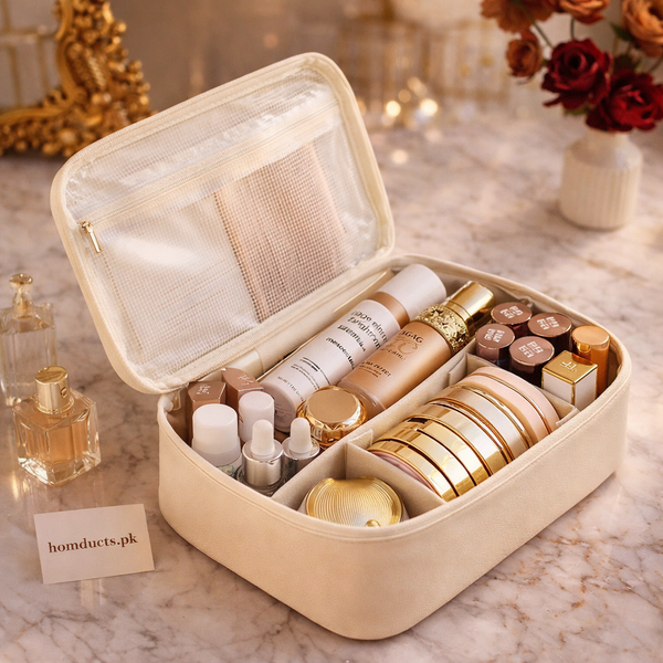 Luxury Travel Makeup Organizer Case – Premium Cosmetic Storage Bag for Skincare & Beauty Essentials