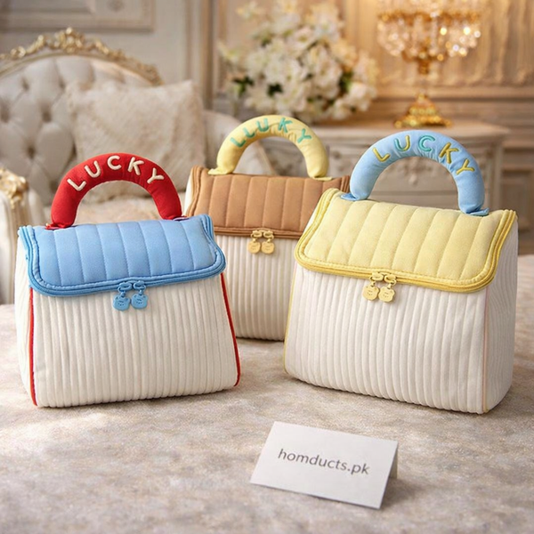 Luxury Quilted Makeup Organizer Bag with Handle – Premium Travel Cosmetic Storage Case