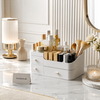 Premium Multi-Drawer Makeup & Skincare Organizer – Cosmetic Storage Box with Brush Holder | Vanity Desktop Organizer (1 Pc)
