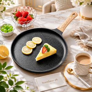 Premium Granite Non-Stick Frying Pan with Wooden Handle | Induction Compatible Skillet | 1 Pc