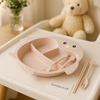 Luxury Kids’ Animal Shaped Divided Plate Set with Spoon, Fork & Chopsticks – BPA Free Baby Dinnerware