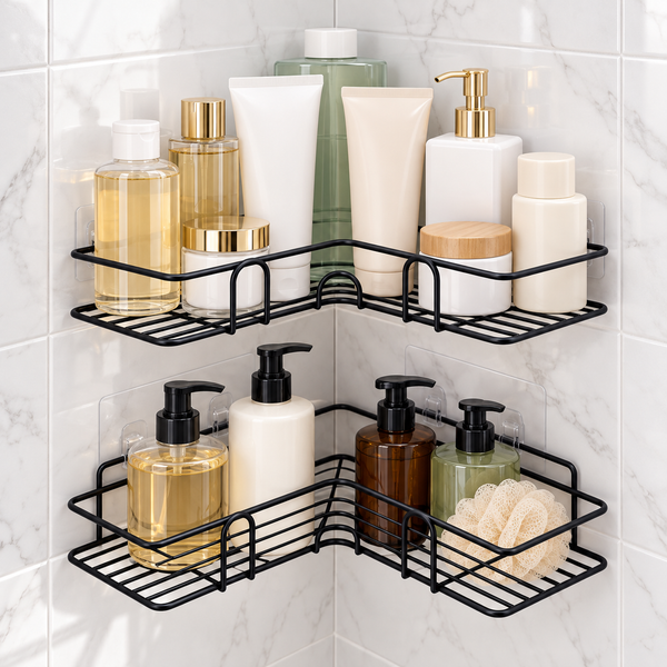 Self-Adhesive Metal Wall Corner Rack