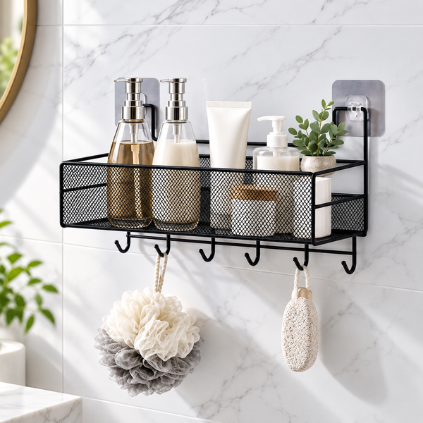 Wall Mounted Metal shelf with hook