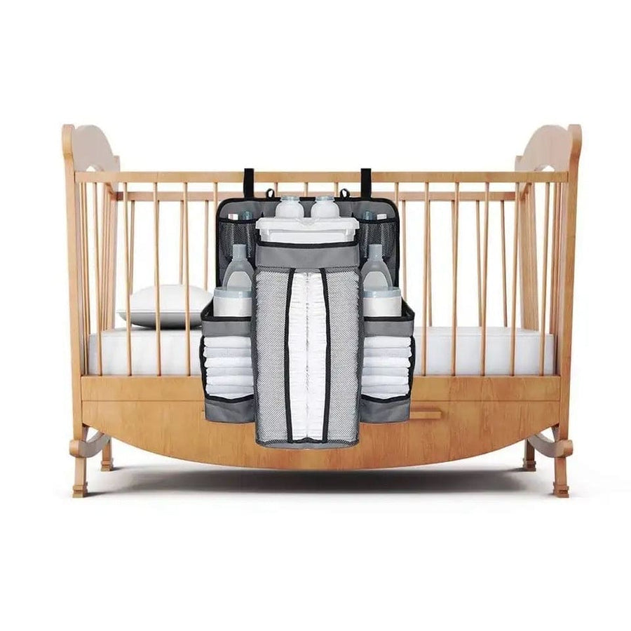 Baby Crib Hanging Organizer with Diaper Storage Compartments – Multi-Pocket Nursery Essentials Organizer