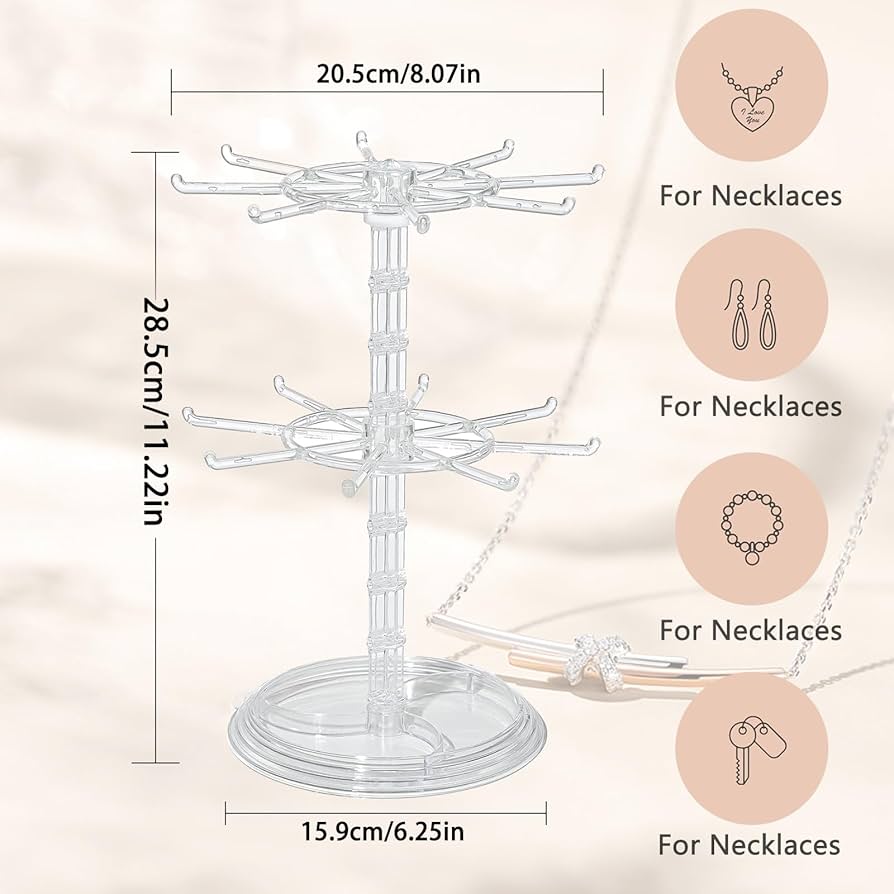 Luxury Acrylic Jewelry Organizer Stand for Earrings, Rings, Bracelets & Vanity Accessories Storage