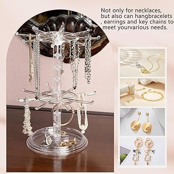 Luxury Acrylic Jewelry Organizer Stand for Earrings, Rings, Bracelets & Vanity Accessories Storage