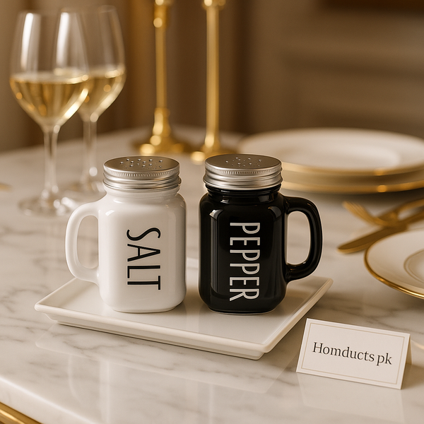 Luxury Ceramic Salt & Pepper Shaker Set – Elegant Dining Table Essentials