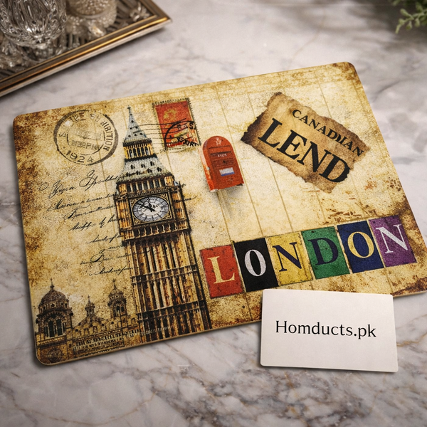 Luxury Vintage London Printed Table Mat – Premium Heat-Resistant Dining Placemat