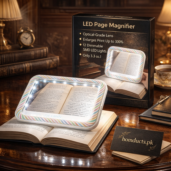 Ultra-Bright LED Reading Magnifier with Light – Optical Page Enlarger (1 Piece,