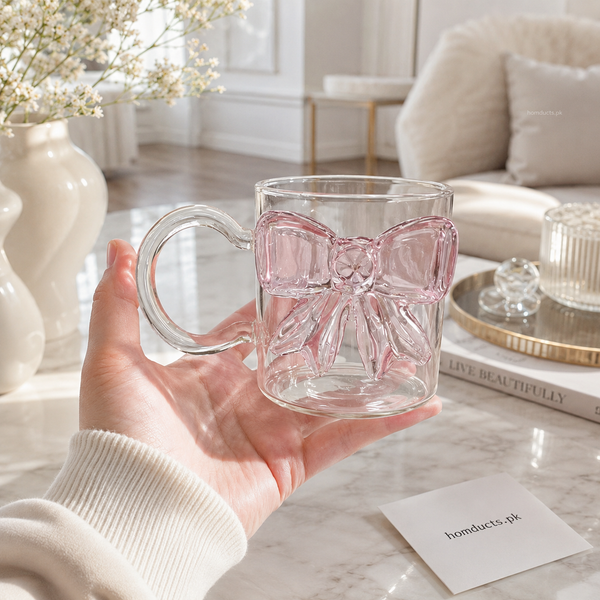 Luxury Pink Bow Glass – Cute Aesthetic Drinking Tumbler