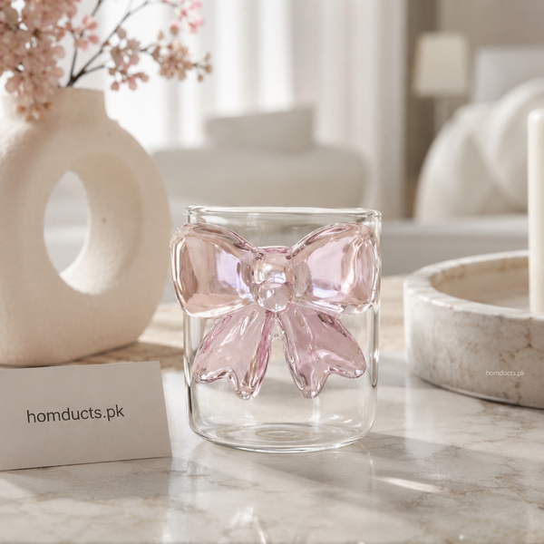 Luxury Pink Bow Glass – Cute Aesthetic Drinking Tumbler
