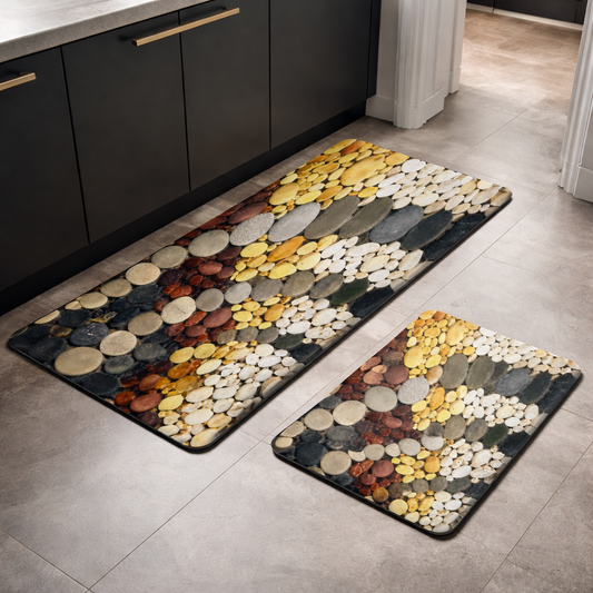 Premium Anti-Slip Agate Stone Kitchen Floor Mats (2-Piece Set – Large & Small)