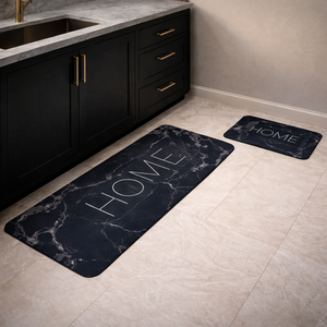 Luxury Agate Pattern Kitchen Floor Mats Set (2-Piece) – Anti-Slip, Absorbent & Washable