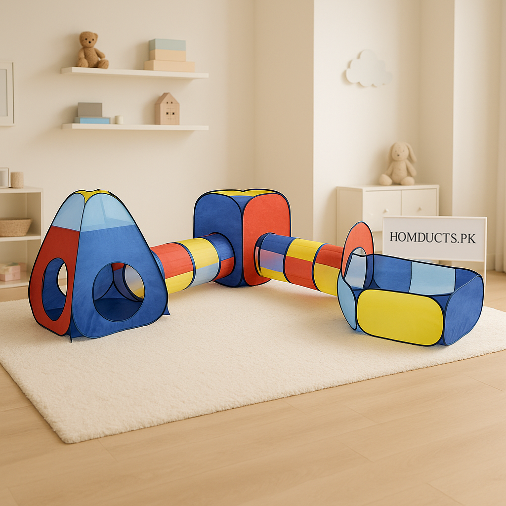 Luxury Kids Play Tent & Tunnel Set – 4pc Indoor/Outdoor Activity Playhouse