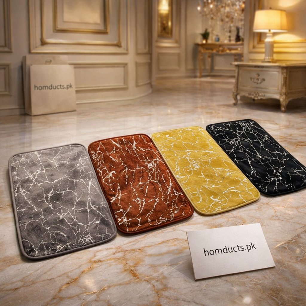 Luxury Marble-Texture Anti-Slip Door Mat (40×60 cm) – Soft & Durable | Homducts.pk