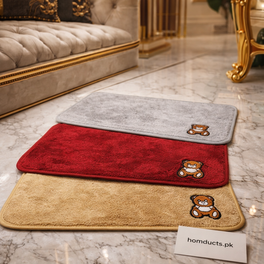 Luxury Anti-Slip Teddy Door Mat (40×60 cm) – Soft Plush Floor Mat | 1 Pc Random Color