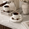 Cute Smiley Ceramic Coffee Cup with Saucer – Kawaii Tea & Coffee Mug Set