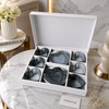 6 Pcs Heart-Shaped Glass Cup & Saucer Set – Elegant Tea & Coffee Cups
