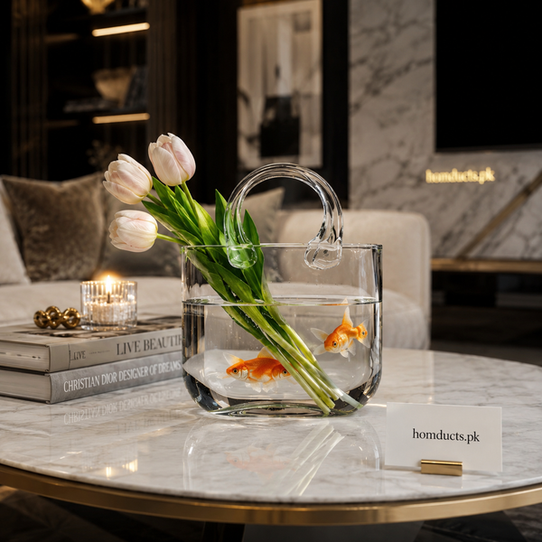 Luxury Glass Coffee Carry Cup Handbag Style Serving Mug & Aesthetic Decorative Display Container